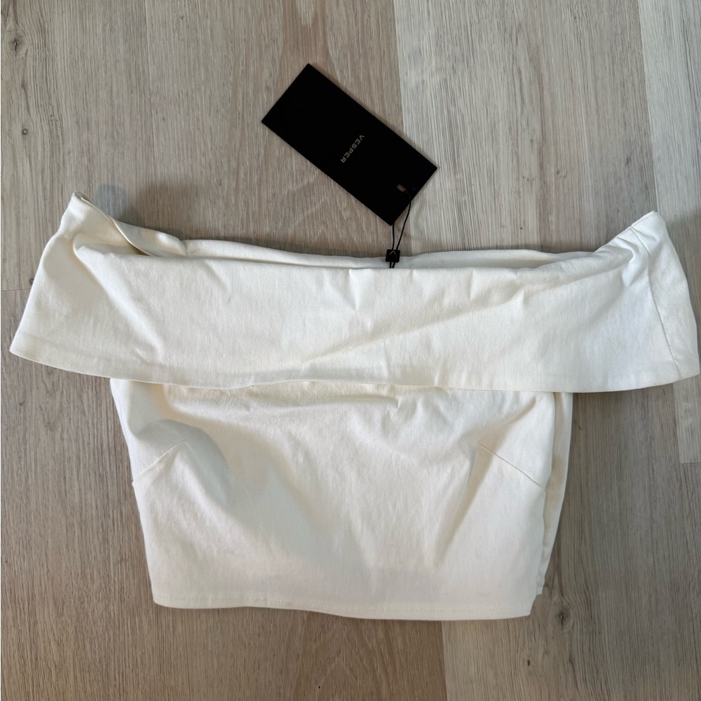 Vesper Off-Shoulder Bardot White Top NWT